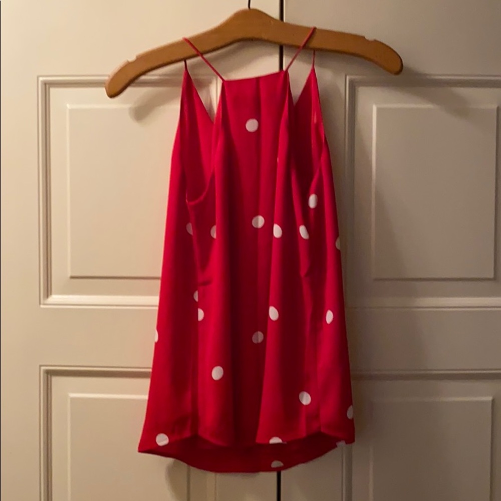 NWT Loft dotted strappy cammi. Color: orchard red - Picture 4 of 4